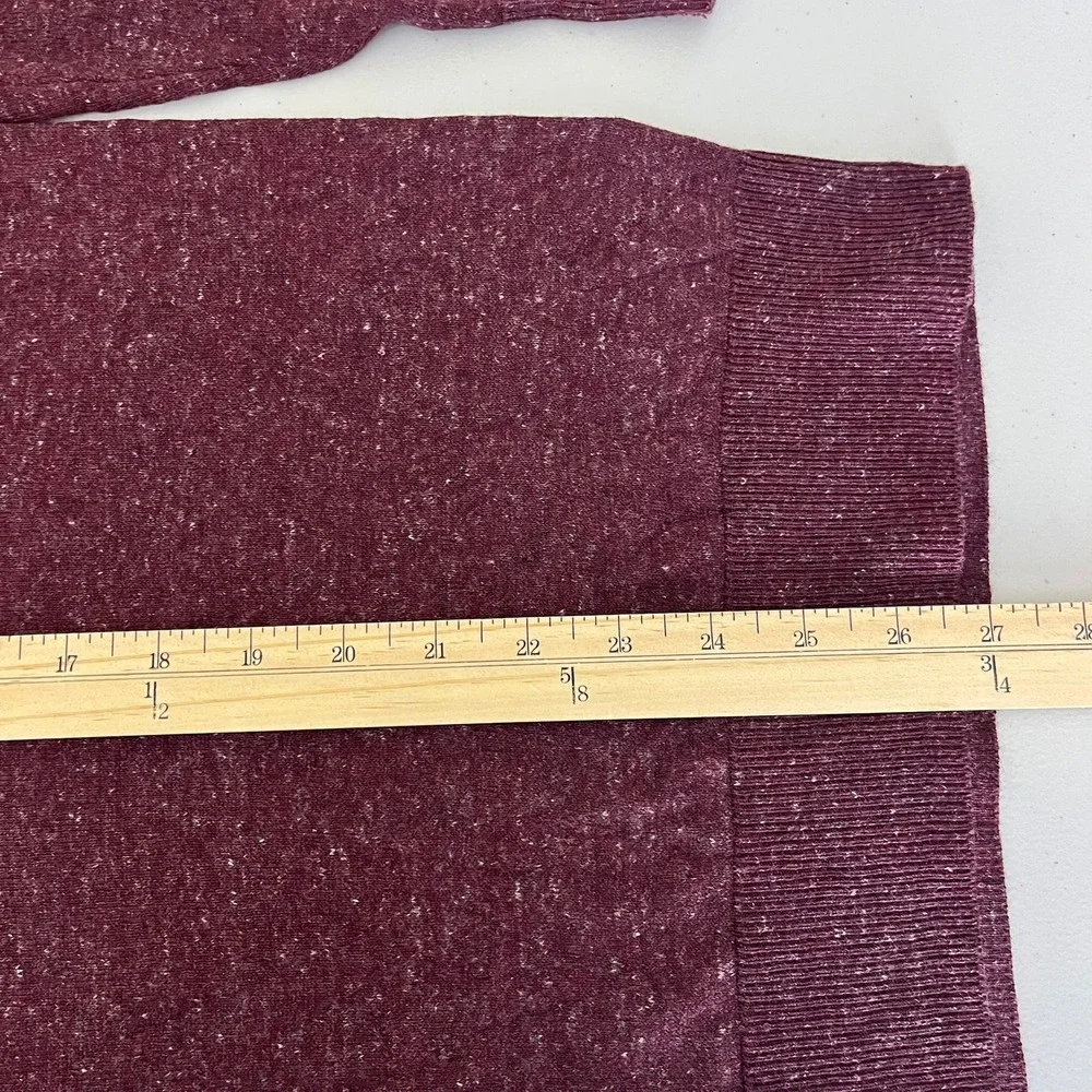 Old Navy Mens V-Neck Sweater Burgundy Heathered‎ Marl Knit Pullover Size M NEW